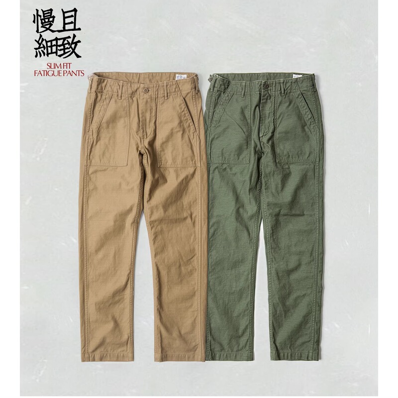 Orslow All-Season Versatile Military Pants American Retro Replica Og107 Colored Cotton Satin with Aged Texture for Added Flair
