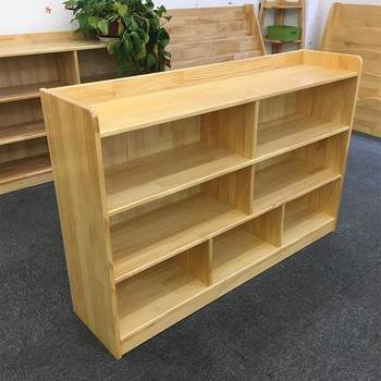 Kindergarten lactica toy combination cabinet children's furniture solid wood bookshelf cartoon school bag cabinet multi-function storage cabinet