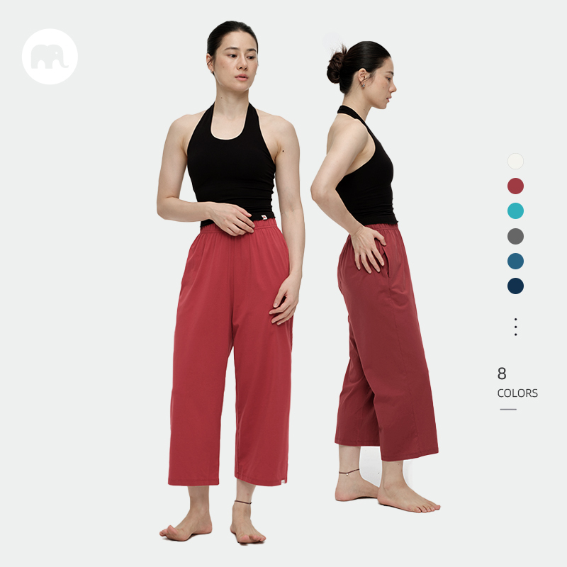 Omshan·Basic Basic Straight-Leg Eight-Point Practice Pants, Comfortable and Loose Yoga Pants Omshan·Basic Basic Straight-Leg Eight-Point Practice Pants, Comfortable and Loose Yoga Pants