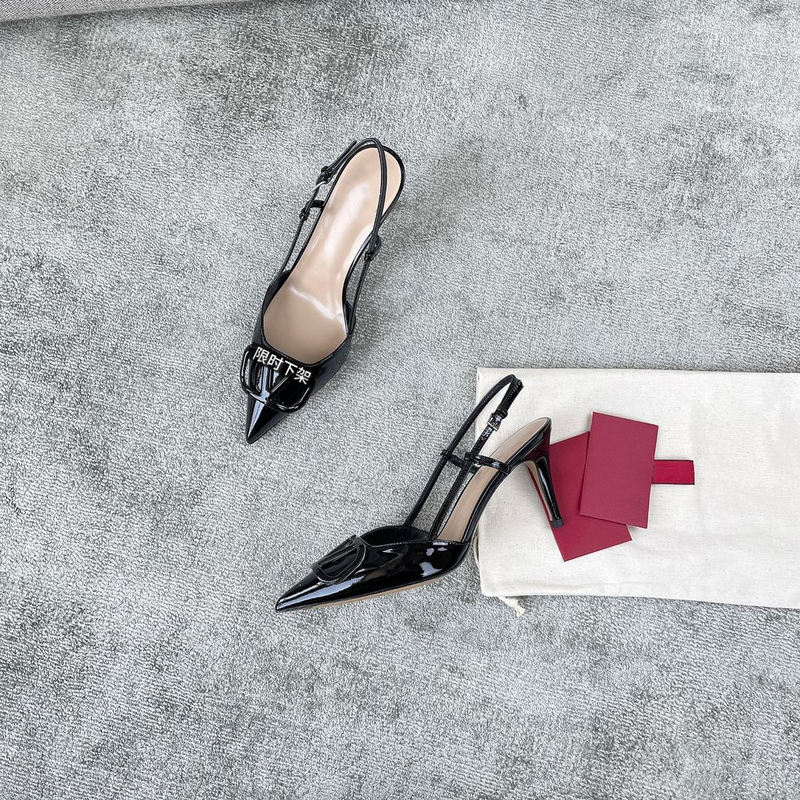 Export Foreign Orders Patent Leather Pointed Toe Strap Sandals Women's Stiletto High Heels Versatile Sexy High Heels