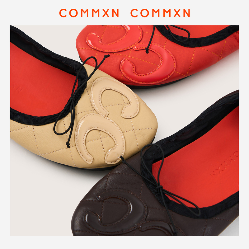 Commxn Quilted Embroidered Vibrant Ballet Flats Commuting Casual Daily 2026 Early Autumn New Women's Shoes