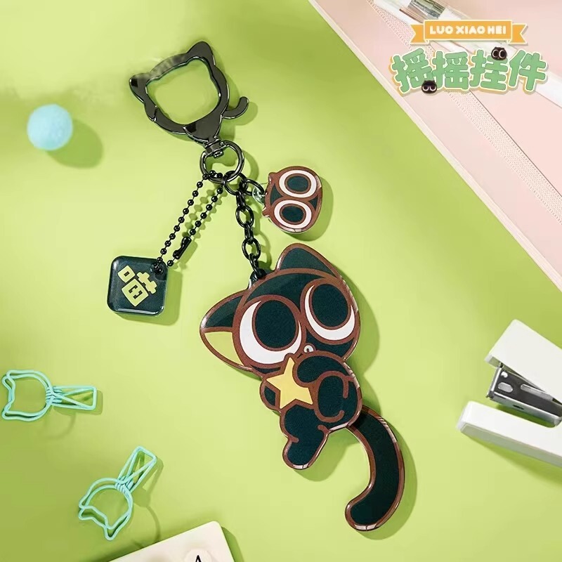 [in Stock] Little Red Book's Same Style Luo Xiaohei's Battle Story Movie Cute Acrylic Keychain Pendant