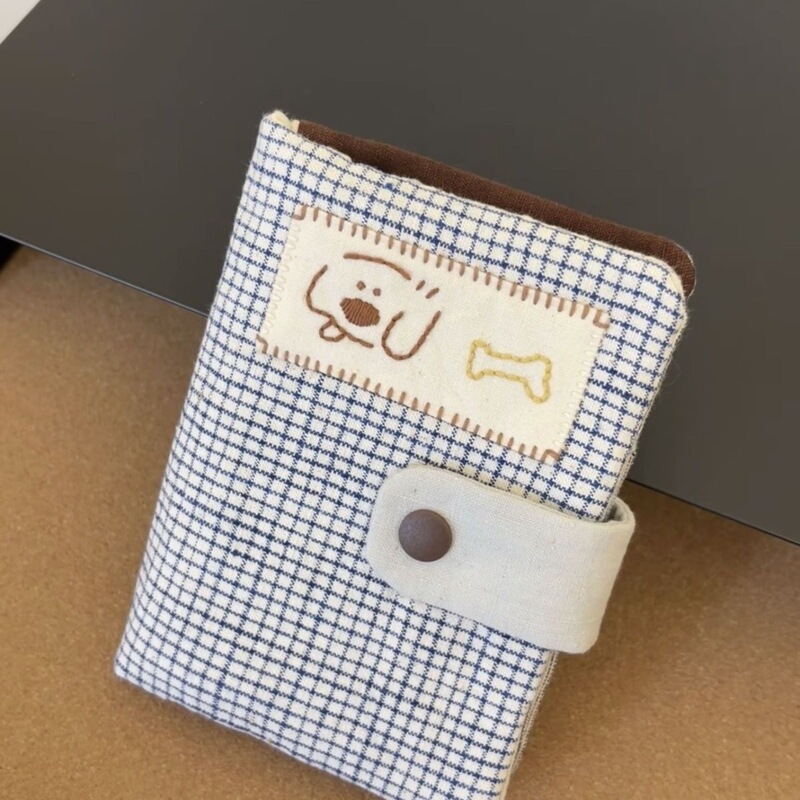 Korean Style ins Blue Plaid Puppy Passport Holder Niche High-Value Multifunctional Travel Document Card Storage Wallet Korean Style ins Blue Plaid Puppy Passport Holder Niche High-Value Multifunctional Travel Document Card Storage Wallet