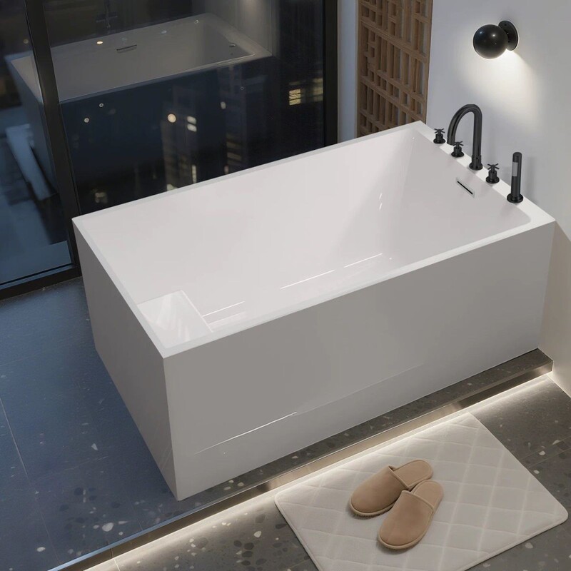 Universal Acrylic Deepened Simple Japanese-Style Small Apartment Bathtub Freestanding Small Bathtub Deep Soaking Seat-Type Mini Bathtub