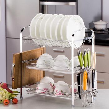 Light luxury kitchen dishes, dishes, storage box, drain, multi-z function countertop, household bowl, chopsticks, bowl rack, cupboard storage