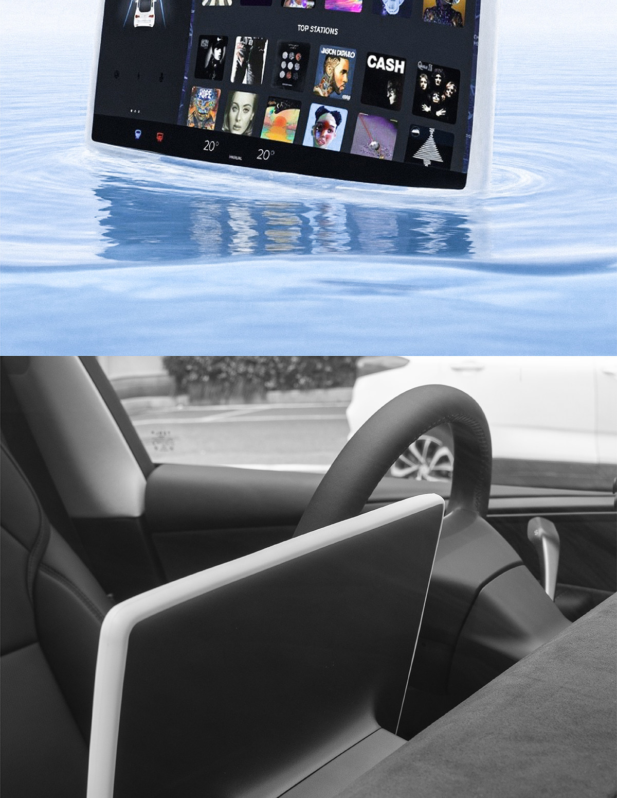 Suitable for Tesla's New Version of Model Y Central Control Screen Protective Cover Silicone Frame New Y Edamame Interior Accessories