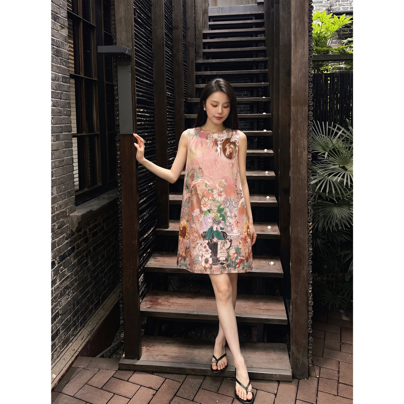Ai Wenwen Iris Banquet Lyocell Linen Original Summer Exquisite Dress Women's 2026 New Dress