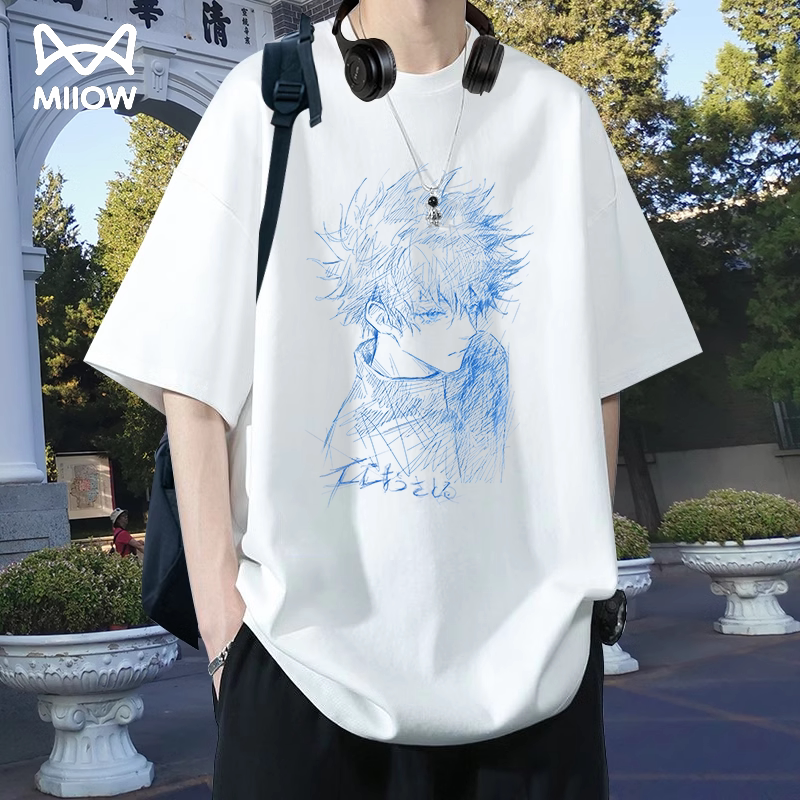 MiiOW Short-Sleeved T-Shirts for Boys, Teenagers and Students, Trendy Hong Kong Style Bottoming Shirts, Casual Tops MiiOW Short-Sleeved T-Shirts for Boys, Teenagers and Students, Trendy Hong Kong Style Bottoming Shirts, Casual Tops