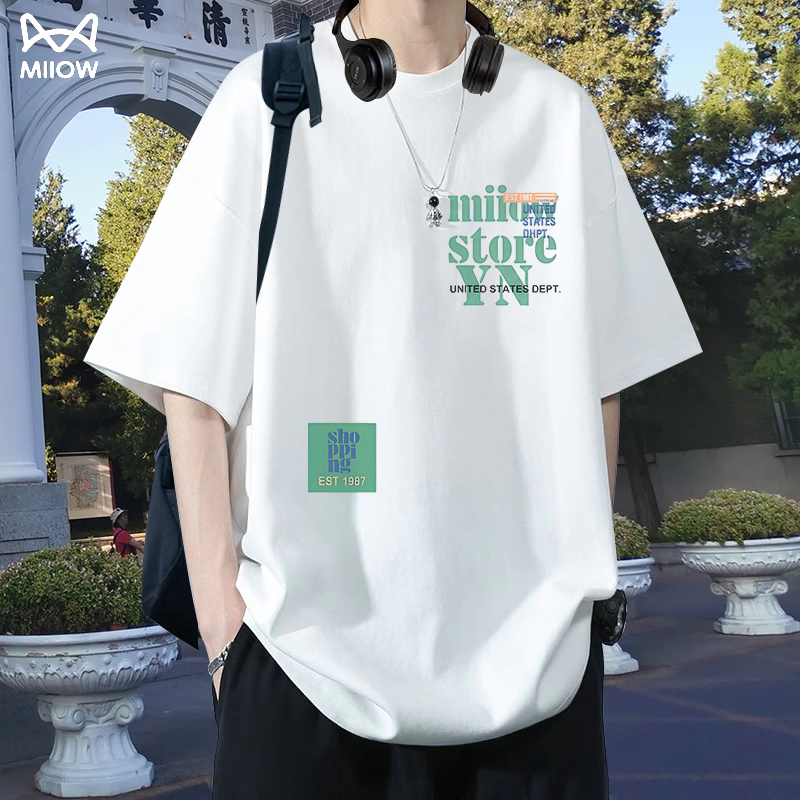 MiiOW Short-Sleeved T-Shirts for Boys, Teenagers and Students, Trendy Hong Kong Style Bottoming Shirts, Casual Tops MiiOW Short-Sleeved T-Shirts for Boys, Teenagers and Students, Trendy Hong Kong Style Bottoming Shirts, Casual Tops
