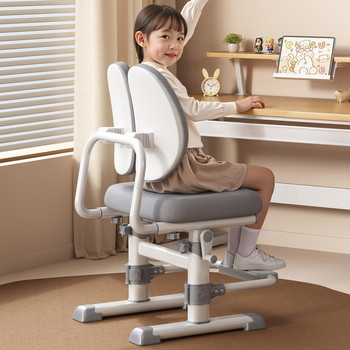 Children's learning chair for junior students with adjustable backrest
