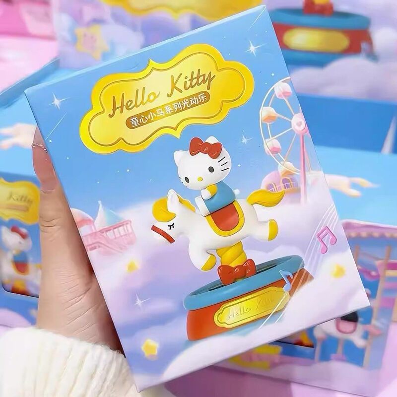 In-Stock Genuine Sanrio Hello Kitty Childlike Pony Series Light-Up Trendy Blind Box Desktop Ornament for Girls