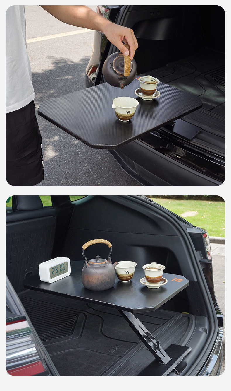 [Premium Selection] Car-Mounted Small Table Board, Trunk Solid Wood Table Board, Car Accessories, Portable Small Tea Table, Outdoor Camping Table