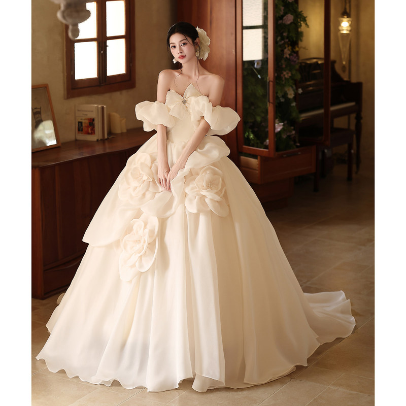 French-Style Exquisite Light Wedding Dress for Brides, 2026 New Model, Super Fairy-Like, High-Quality Main Wedding Gown for Welcoming Guests and Going Out, Wedding Dress French-Style Exquisite Light Wedding Dress for Brides, 2026 New Model, Super Fairy-Like, High-Quality Main Wedding Gown for Welcoming Guests and Going Out, Wedding Dress