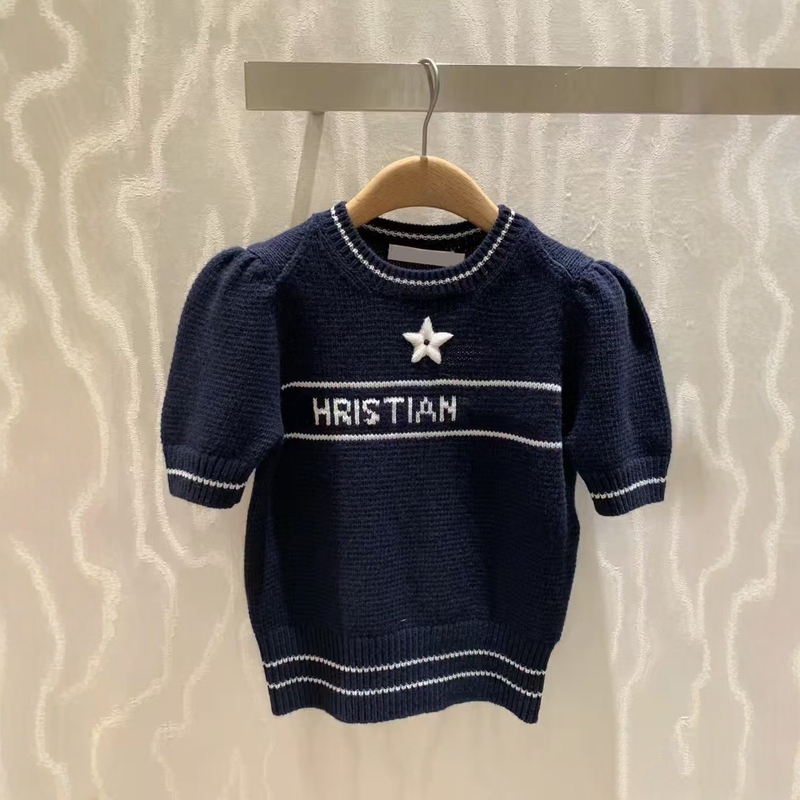 Non-Market Goods Kkone LAOSHU Classic Five-Pointed Star Embroidered Knitwear Slim Fit Versatile Short-Sleeved Knit Top Trendy Non-Market Goods Kkone LAOSHU Classic Five-Pointed Star Embroidered Knitwear Slim Fit Versatile Short-Sleeved Knit Top Trendy