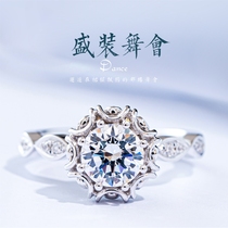 Diamond strictly selected dressup 18K gold diamond ring ring 1 carat female wedding ring 50 points custom 30 wedding