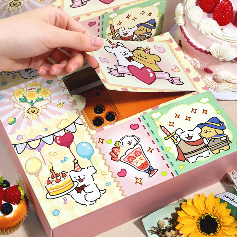 Birthday Gift Blind Box DIY Large 5-Compartment Gift Box for Children, DIY Gift for Girlfriend on Qixi Valentine's Day