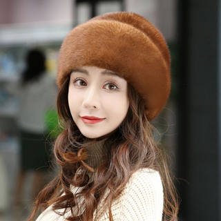 [Clearance] Mink Fur Hat for Women, Winter, Middle-Aged and Elderly, Full Mink Fur, Ear Protection, Warm, Fashionable Mink Fur Hat