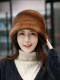 Mink Fur Hat for Women in Winter, Middle-Aged and Elderly, Full Mink Fur Ear Protection, Warm and Fashionable Mink Velvet Mother's Fur Cotton Hat
