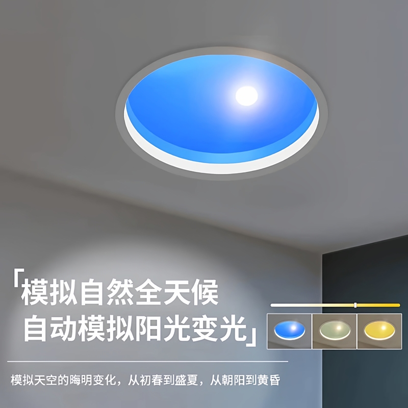 Clear Sky Light, Natural Light Imitating Blue Sky, Circular Indoor Sunlight Simulation, Italian Coelux Genuine Sun Green Light