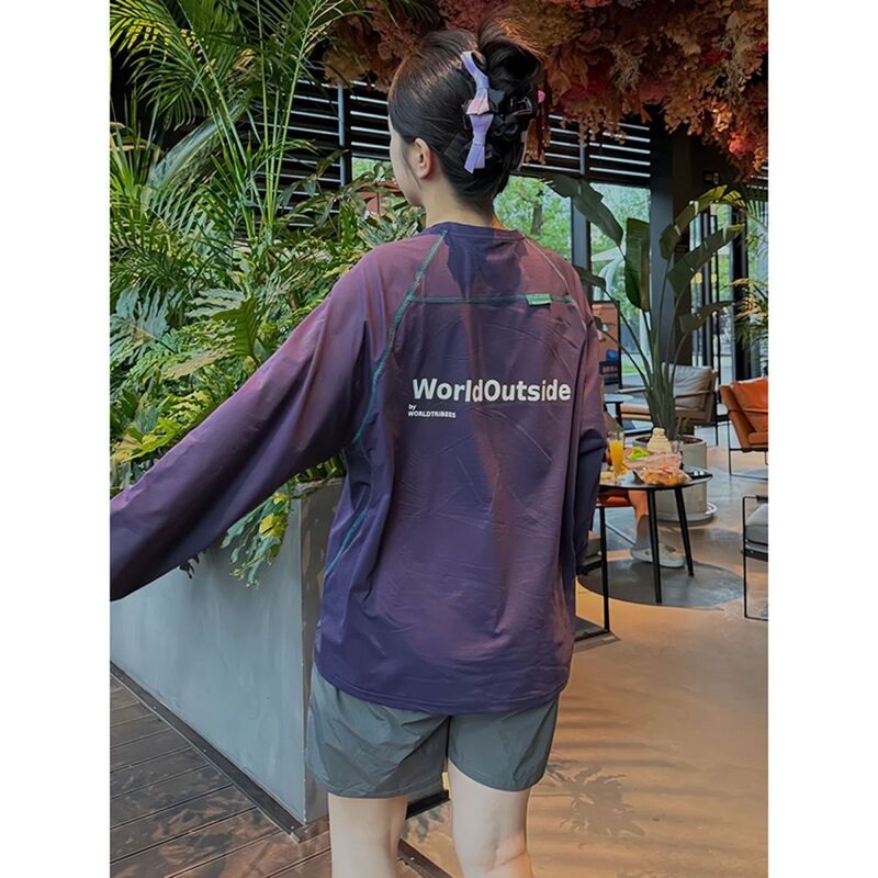 Ice Blue Sun Protection Long-Sleeved T-Shirt for Men and Women, New Spring Casual Sports Cycling Clothing, Outdoor Cool Trendy Tops