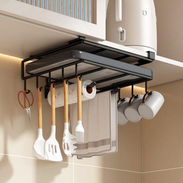 Multifunctional hanging cabinet rack kitchen hanging cabinet hook chopping board rack pot lid rack storage storage rack chopping board storage