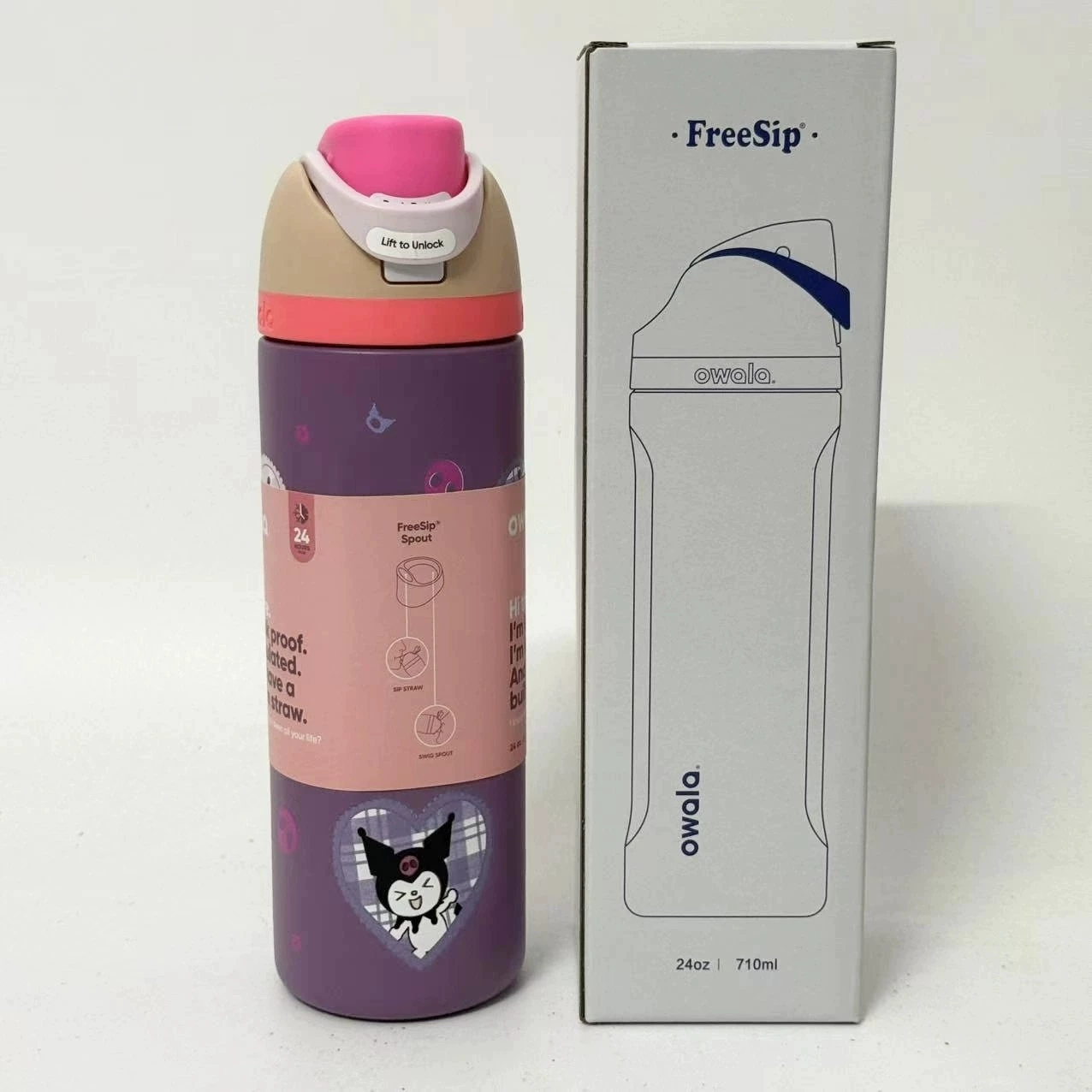 Термос Owala Kitty ограниченная серия FreeSip двойной напиток спортивная водяная чашка большой емкости трубка портативная чашка