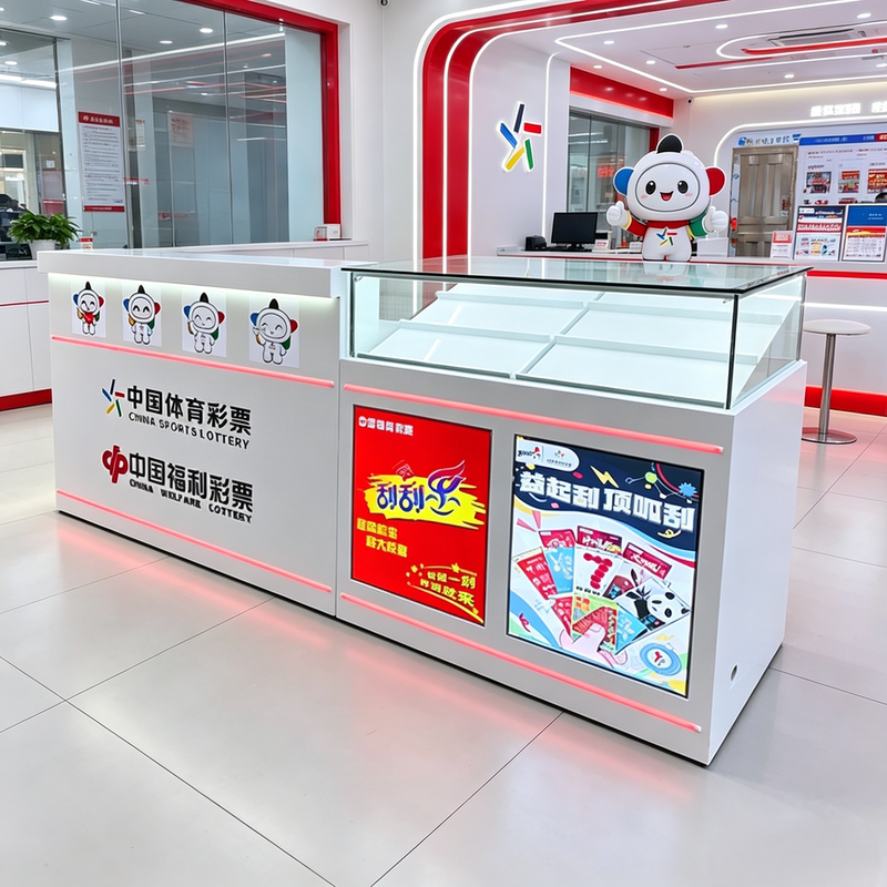 Dual-Machine Lottery Display Cabinet, Painted Lottery Sales Counter, Bar Counter, Instant Lottery Glass Cabinet, Lottery Display Cabinet Dual-Machine Lottery Display Cabinet, Painted Lottery Sales Counter, Bar Counter, Instant Lottery Glass Cabinet, Lottery Display Cabinet
