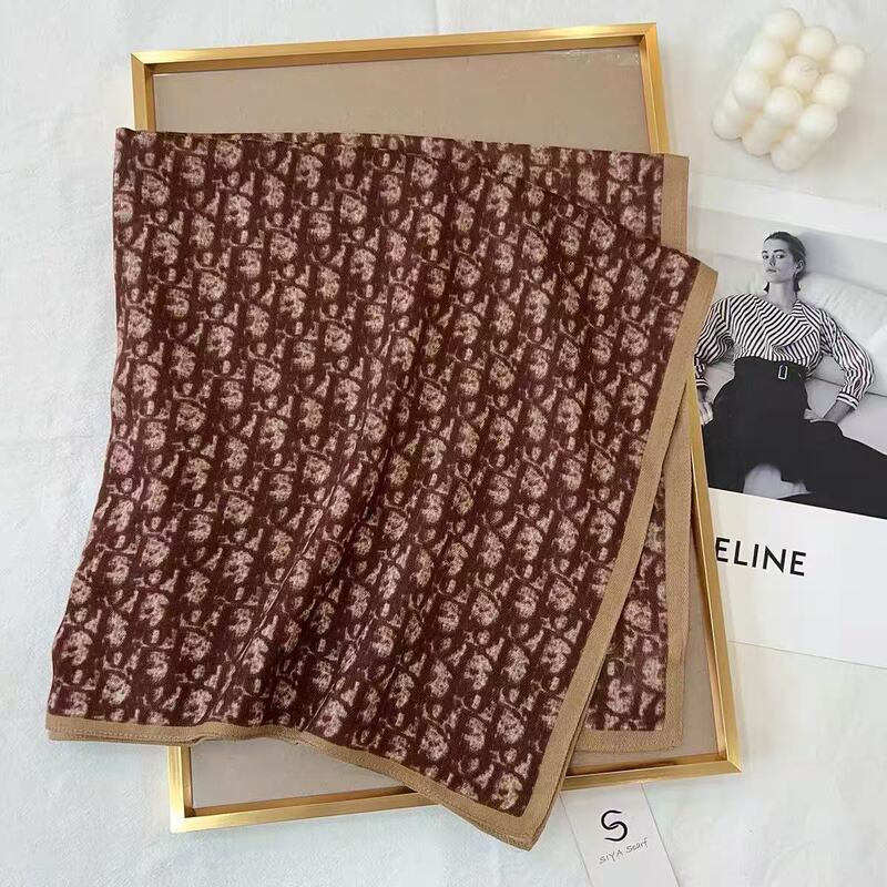 【Benefits】Dulando Winter Warm Coffee Color Brushed Velvet Scarf Fashionable Printed Versatile Neck Warmer Scarf 【Benefits】Dulando Winter Warm Coffee Color Brushed Velvet Scarf Fashionable Printed Versatile Neck Warmer Scarf