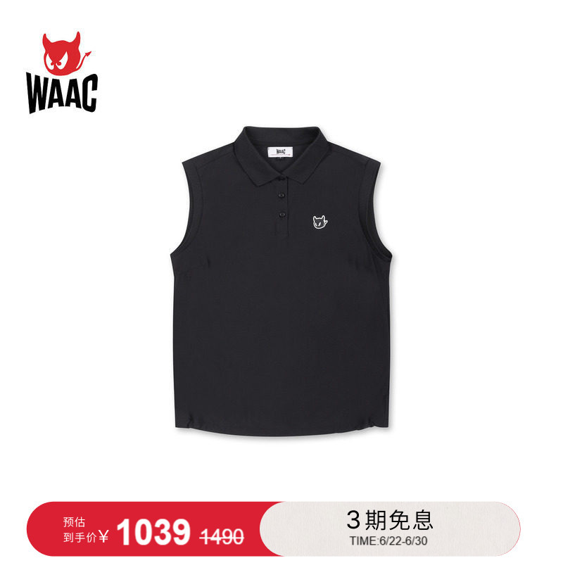 Waac Little Devil Official Spring/Summer Women's Golf Apparel Jersey Polo Vest Sleeveless Polo Shirt Waac Little Devil Official Spring/Summer Women's Golf Apparel Jersey Polo Vest Sleeveless Polo Shirt