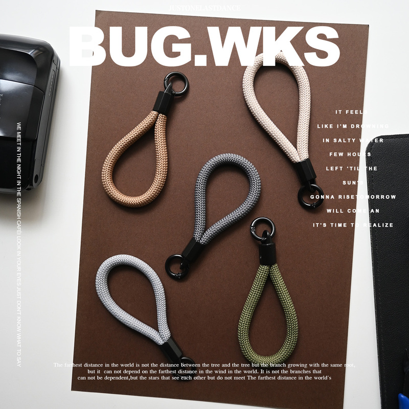Misprinted 8mm Mini Rope, Simple and Versatile Universal Style, Short Phone Lanyard, Keychain, Outdoor Anti-Lost Car Key