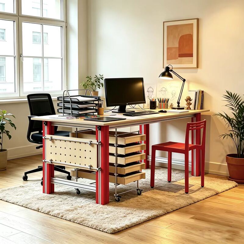 Bauhaus Marine Board Table Office Computer Desk Long Table Aluminum Profile Simple and Stylish Desk Designer Workbench
