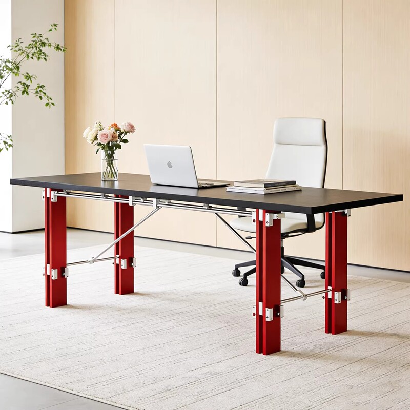 Bauhaus Office Desk Designer Workbench Birch Marine Board Light Wood Table Computer Desk Minimalist Long Table Writing Desk