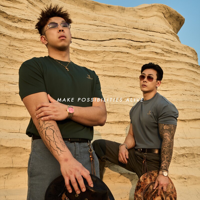 Mpapumpclub'Yellowstone' Summer American Style Men's Printed High-Elastic Quick-Drying Solid Color Versatile Round Neck T-Shirt Short Sleeve Mpapumpclub'Yellowstone' Summer American Style Men's Printed High-Elastic Quick-Drying Solid Color Versatile Round Neck T-Shirt Short Sleeve