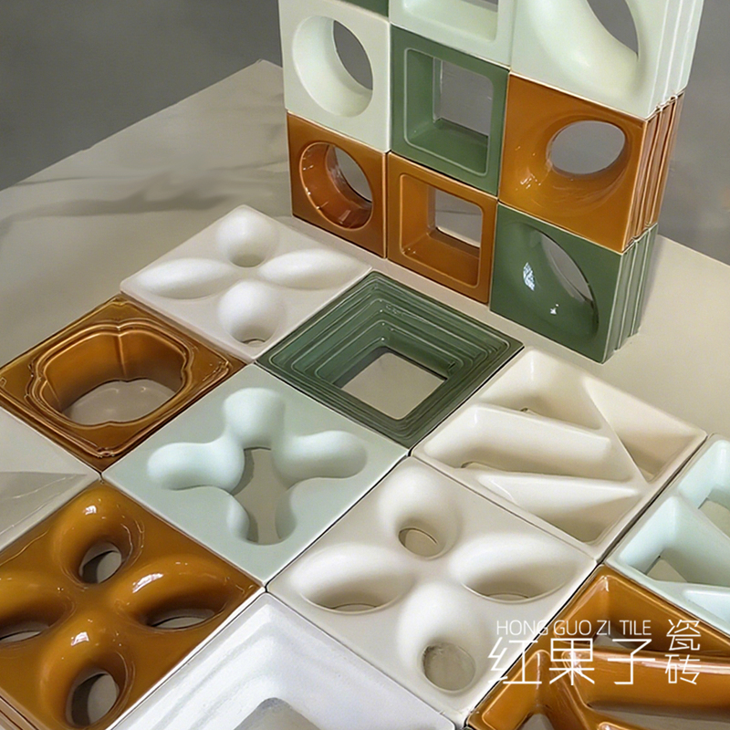 Double-Sided Ceramic Hollow-Out Tiles, Decorative Tiles, Exquisite Tiles, Artistic Background Walls, Wall Partitions, Hollow-Out Tiles, Side Hollow Tiles
