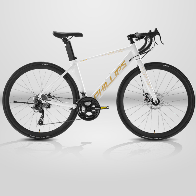 Philip Road Bike, Ultra-Light Aluminum Alloy, Wind-Breaking, Variable Speed, Unisex, for Teenagers and Students, Disc Brake, Adult