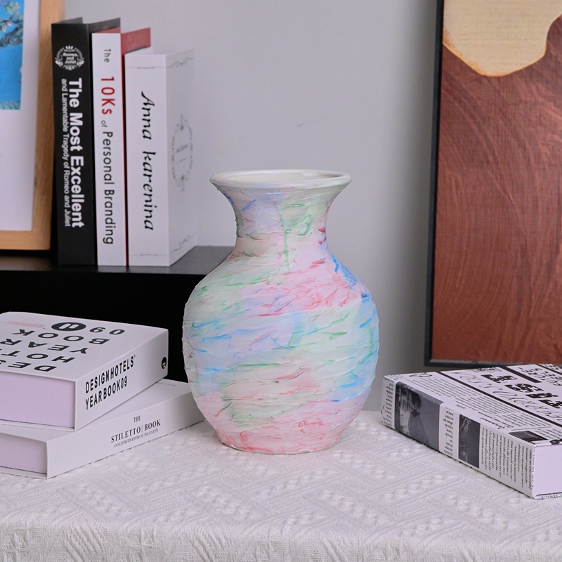 Yunshè Jingdezhen Macaron Rainbow Ceramic Vase 3D Oil Painting Yuhuchun Vase Desktop Flower Arrangement Hydroponic Flower Container Yunshè Jingdezhen Macaron Rainbow Ceramic Vase 3D Oil Painting Yuhuchun Vase Desktop Flower Arrangement Hydroponic Flower Container
