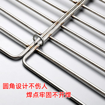 Bold vertical strip stainless steel grilled fish clip household barbecue net commercial grid outdoor r supplies barbecue equipment clip