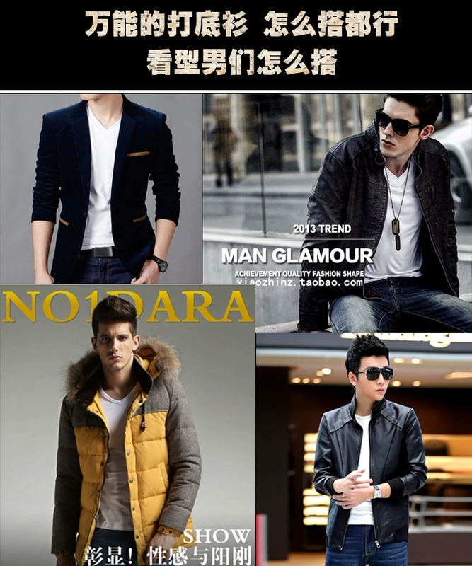 Áo thun cotton nam tay ngắn màu đen trắng đơn giản đơn sắc thon gọn thân hình bó sát bên trong quần áo hè.