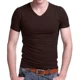 Áo thun cotton nam tay ngắn màu đen trắng đơn giản đơn sắc thon gọn thân hình bó sát bên trong quần áo hè.