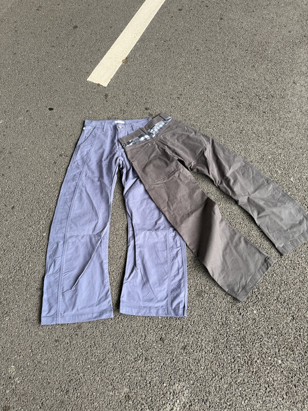 One More Soul Drawstring Garden Pants Street Style Washed Vintage Work Pants Curved Hem Work Pants