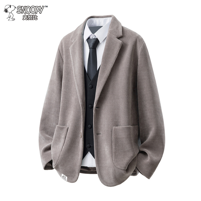 Snoopy Light Luxury and High-End Corduroy Suit Jacket for Men, Anti-Wrinkle British Style Casual Suit Snoopy Light Luxury and High-End Corduroy Suit Jacket for Men, Anti-Wrinkle British Style Casual Suit