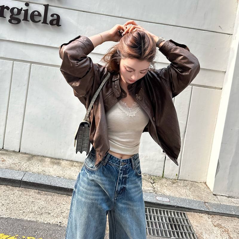 Lilylikes Black Label "Manchester City Jacket" High-End Oil-Waxed First-Layer Cowhide Leather Stand-Collar Leather Jacket Lilylikes Black Label "Manchester City Jacket" High-End Oil-Waxed First-Layer Cowhide Leather Stand-Collar Leather Jacket