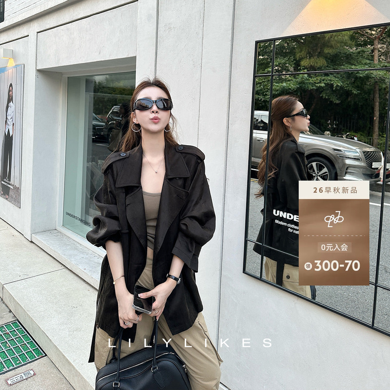Lilylikes'British Journey' Stylish Short Commuter Trench Coat, High-Fashion Sense, Just the Right Balance of Relaxation and Sophistication