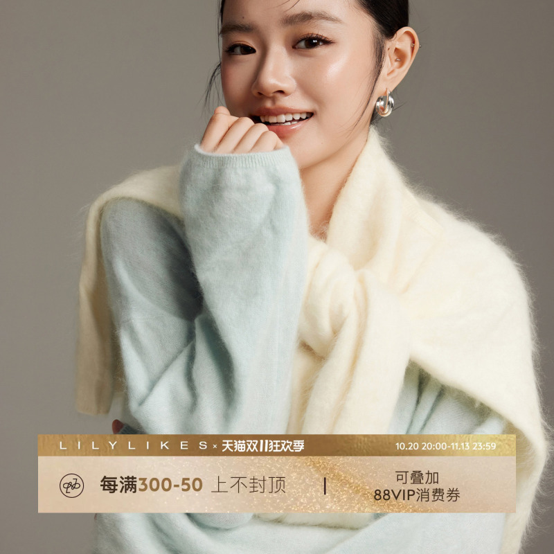 Lilylikes "Cashmere Top Luxury Pampering" Luxurious 100% Cashmere Brushed Lazy Round Neck/V-Neck Sweater
