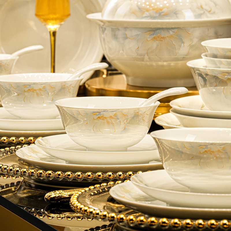 [Jingjia] First-Grade High-White Porcelain Bowl and Plate Set, Household Tableware from Jingdezhen, 2026 New Model, Suitable for Housewarming