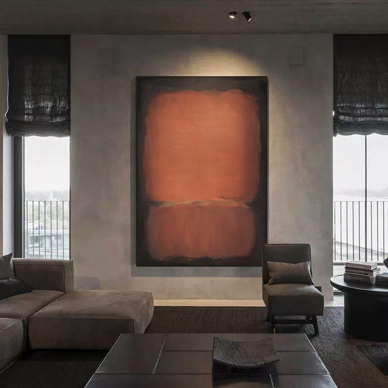 Italian Minimalist Wabi-Sabi Style Hanging Painting Mark Rothko Floor-Standing Living Room Sofa Background Wall Decorative Painting Entrance Wall Art Italian Minimalist Wabi-Sabi Style Hanging Painting Mark Rothko Floor-Standing Living Room Sofa Background Wall Decorative Painting Entrance Wall Art
