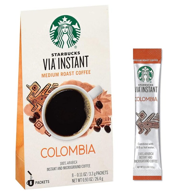 American Standard Starbucks Via Instant Coffee, Colombia, 8 Ct Steller Test