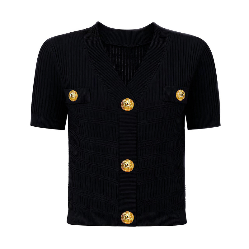 Effie Balman's New Summer and Autumn Fashion Trendy Ladylike Casual Knit Versatile Short-Sleeve Top T-Shirt