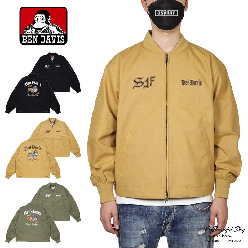 Ben Davis American Workwear Retro Muscle Car Modified Car Zipper Jacket Trucker Coat with Embroidery