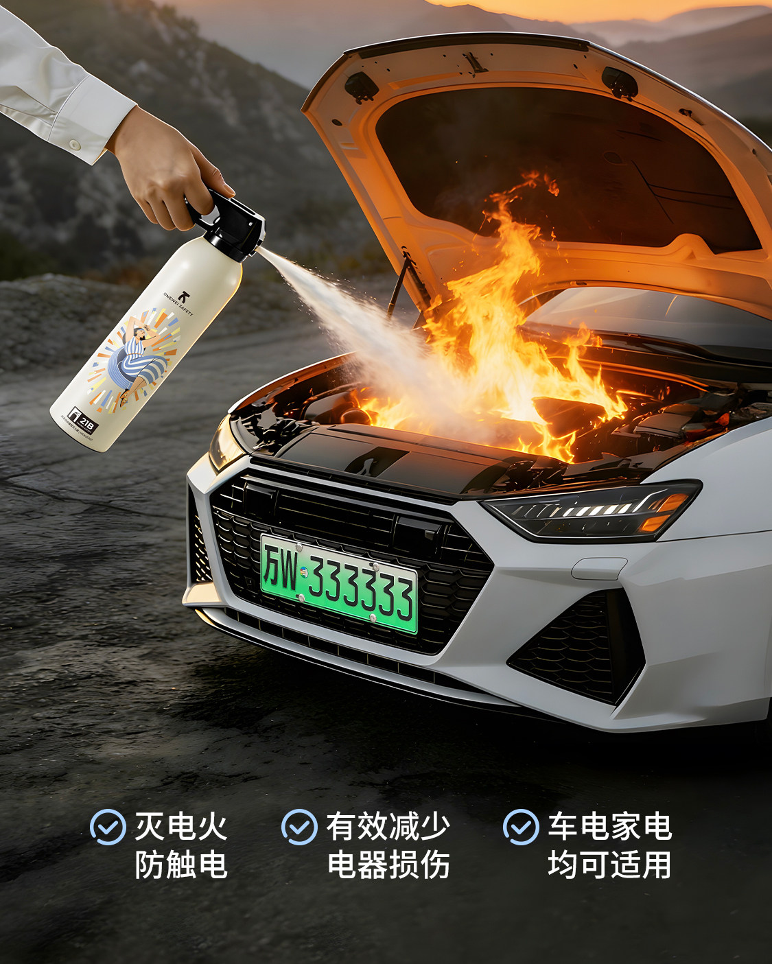 Огнетушитель автомобильный ONEWEI SAFETY MSWJ620C (1 шт)